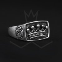 The Precious Frog - Rebel Crown , Sterling Silver - - Ring, Size Q