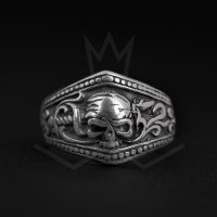 The Precious Frog - Skull, Sterling Silver - - Pirate Ring, Size U
