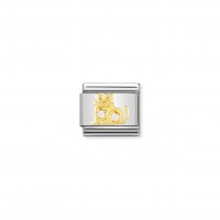 Nomination - Earth Animals, Cubic Zirconia Set, Stainless Steel/Tungsten - White Cat Charm