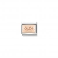 Nomination - Classic Plates, Stainless Steel/Tungsten Sister Charm