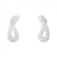 Georg Jensen - Infinity, 0.49ct. Diamond Set, Silver Earrings