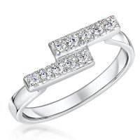 Jools - CZ Set, Sterling Silver - Ring, Size P