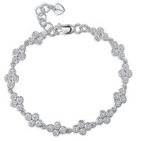 Jools - CZ Set, Sterling Silver - Muliti Link Bracelet - KPB422