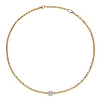Fope - Eka Tiny, Yellow Gold - Rose Gold - White Gold 18ct Necklace 3 Rondelle , Size 43cm