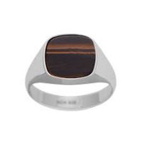 Son of Noa - Yellow Tiger eye Set, Sterling Silver - Signet Ring, Size P