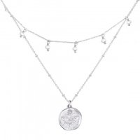 Dower and Hall - Sixpence, Pearl Set, Sterling Silver - Layered Necklace - SIXP3-S-18