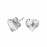 Dower and Hall - Nomad, Sterling Silver Stud Heart Earrings