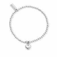 Chlobo - Sterling Silver Puffed Heart Bracelet - SBCC023