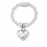 Chlobo - Sterling Silver Mini Puffed Heart Ring - SRM2023