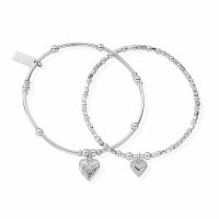 Chlobo - Sterling Silver Compassion Set of 2 Bracelets - SBSET673398