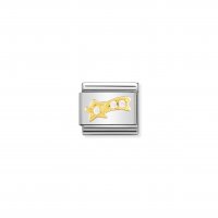 Nomination - Cubic Zirconia Set, Stainless Steel/Tungsten - Yellow Gold - Shooting Star Charm