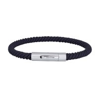 Son of Noa - Fabric - Stainless Steel - Cord Bracelet, Size 23cm - 889000-BLUE23