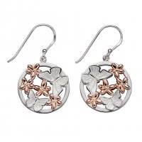 Gecko - Sterling Silver Round Butterfly Drop Earrings - E5720