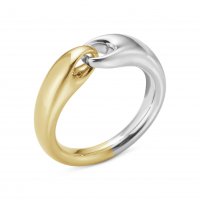 Georg Jensen - Reflect, Sterling Silver - Yellow Gold - Ring, Size 56 200011810056