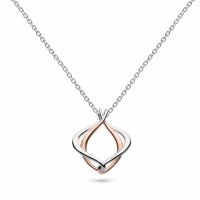 Kit Heath - Entwine Alicia Rose, Rhodium Plated - Rose Gold Plated - Necklace, Size S 90018RRP