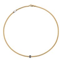 Fope - Eka Tiny, D 0.20ct Set, Yellow Gold - 18ct Necklace, Size 500cm 730C-PAVEN-Y