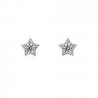 Gecko - Star, Cubic Zirconias Set, Sterling Silver - Stud Earrings E6182C