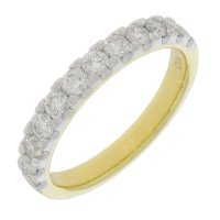 Guest and Philips - 9ct, 0.75 12 Stone Diamond Set, Yellow Gold - White Gold - Eternity Ring, Size O