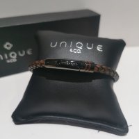 Unique - Leather - Stainless Steel - Bracelet, Size 21cm B534AB-21CM