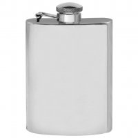 English Pewter Company - Plain, - Captive Top Flask, Size 4oz SF501