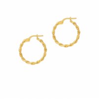 The Hoop Station - La Siena, Yellow Gold Plated Hoop Earrings - H237Y