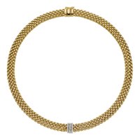 Fope - Panorama, D 0.23ct Set, Yellow Gold - 18ct Necklace, Size 42cm 587CPAVE-YW