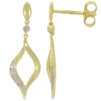 Guest and Philips - Diamond Set, Yellow Gold - White Gold - 9ct 3pt 8st D Open Elipse Drop Stud Earrings 09EADI81903