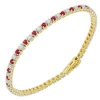 Guest and Philips - 1ct 31st Dia & 30st Ruby Set, Yellow Gold - White Gold - 9ct Line Bracelet 09BRDG86909