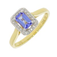 Guest and Philips - Diamond Set, White Gold - Yellow Gold - 9ct 10pt 20st Dia 1st Tanz Rect Ring, Size 6x4 09RIDG86441