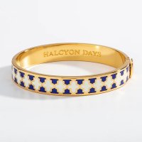Halcyon Days - Agma, Yellow Gold Plated - Enamel - Hinged Bangle, Size 1cm HBAGA100510G