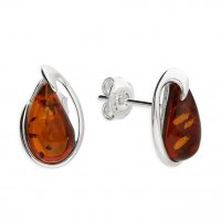 Guest and Philips - Amber Set, Sterling Silver - T Drop Stud Earrings H3492-B