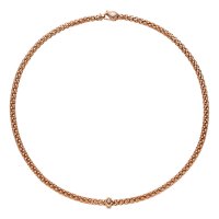 Fope - Solo, D 0.01ct Set, Rose Gold - Necklace, Size 45cm 62306C-BBR-R