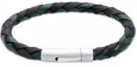 Unique - Leather - Stainless Steel - BRACELET, Size 21CM B531BDG-21CM