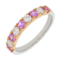Guest and Philips - D 40pt 4st P Sapp 5st Set, Rose Gold - White Gold - 9ct Eternity Ring 18RIDG87660