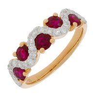 Guest and Philips - D 34pt 23st Ruby 5st Set, Rose Gold - White Gold - 18ct Ring 18RIDG87643