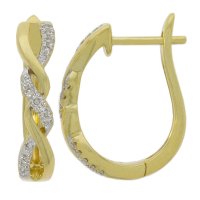 Guest and Philips - D 10pt 30st Set, Yellow Gold - White Gold - 9ct Twist Hoop Earrings 09EAHD82550