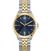 HUGO - #Suit, Yellow Gold Plated - Stainless Steel - Quartz Watch, Size 43mm 1530219