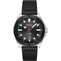 HUGO - #Visit, Stainless Steel - Leather - Quartz Watch, Size 44mm 1530301