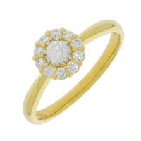 Guest and Philips - Diamond Set, Yellow Gold - 18ct 33pt 11st Cluster Ring, Size N 18RIDI82601