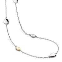Kit Heath - Coast Pebble, Rhodium Plated - Sterling Silver - Yellow Gold Plated Station Necklace, Size 20" 90187GRP