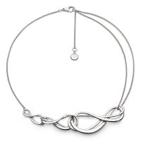 Kit Heath - Infinity , Rhodium Plated - Sterling Silver - Grande triple Necklet, Size 18" 91163RP