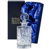 Royal Scot Crystal - London, Glass/Crystal - Gift Boxed Square Spirit Decanter, Size 26oz 75cl LONBSQ