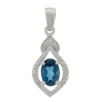 Guest and Philips - 0.30 DIA AND SKY BLUE TOPAZ, Topaz Set, White Gold - PENDANT 09CIDG87883