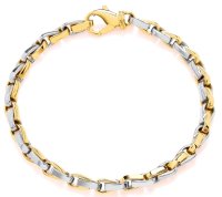 Guest and Philips - Yellow Gold - White Gold - 9ct Polish Solid Bracelet, Size 21cm GB1904