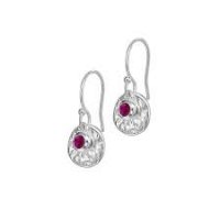 Dower and Hall - Twinkle, Ruby Set, Sterling Silver - Disc Earrings - TWE20-S-RUBY