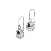 Dower and Hall - Twinkle , Blue Sapphire Set, Sterling Silver - Disc Earrings - TWE20-S-BSAPP