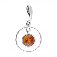 Guest and Philips - Amber Set, Sterling Silver - Cognac Bead Pendant H4126-B