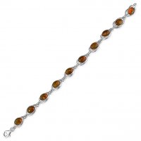 Guest and Philips - Amber Set, Sterling Silver - Cognac Looped Oval Bracelet R9670-B