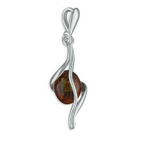 Guest and Philips - Twist, Amber Set, Sterling Silver - Pendant H2433-B
