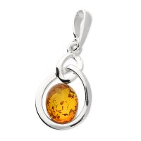 Guest and Philips - Amber Set, Sterling Silver - Dbl Hoop Pendant H3741-B
